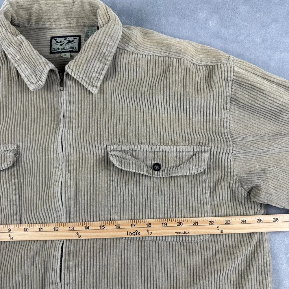 VINTAGE Y2K ZERO TOLERANCE Men's‎ Corduroy Long Sleeve Full Zip Shacket Size XL